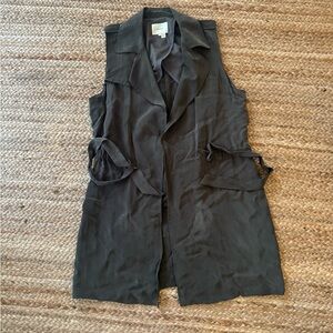 Anthropologie - Elevenses Olive Green Longline Trench Vest